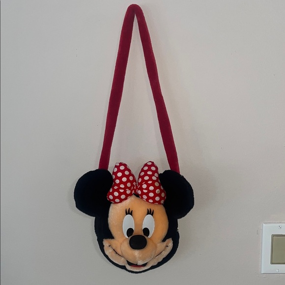 Disney Handbags - Vintage Disney Minnie Mouse Stuffed Soft Plush HandBag Purse Kids Disneyworld